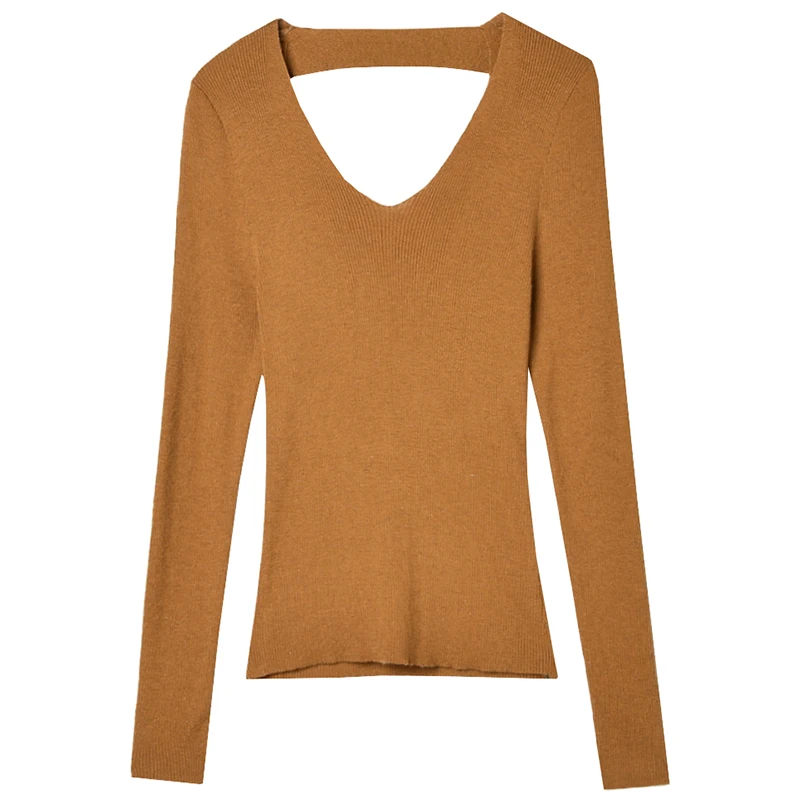 Oule MO Winter 2025 Maglione lungo da donna slim fit Sve High Elastici Faionable Design V-Ne Color Maglieria