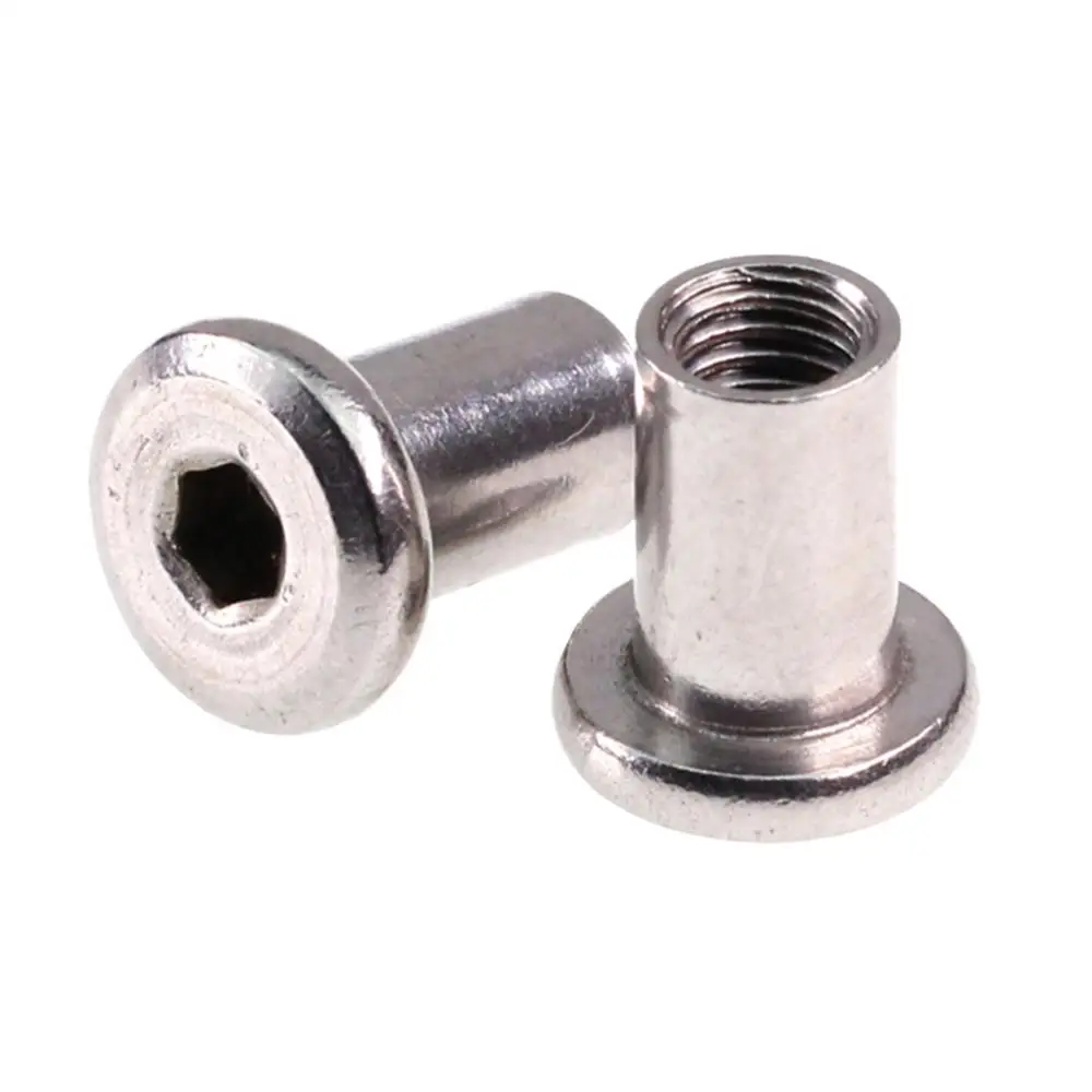 Plywood Nuts M4/M5/M6/M8/M10 Carbon Steel Nnickel Plated Butt Flat Head Inverted Hex Furniture Lock Nut