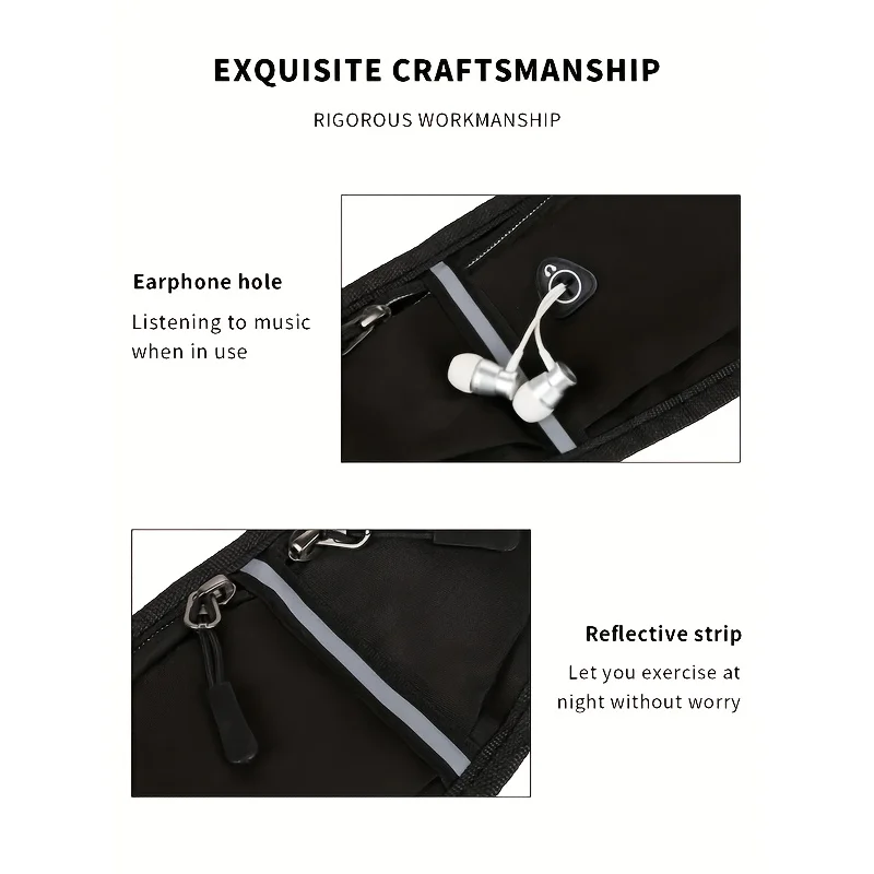 Riñonera Deportiva Unisex para Actividades al Aire Libre, Bolsa de Cintura con Espacio para Auriculares, Ideal para Viajes, Correr y Compras, Almacenamiento Práctico para Teléfonos y Llaves