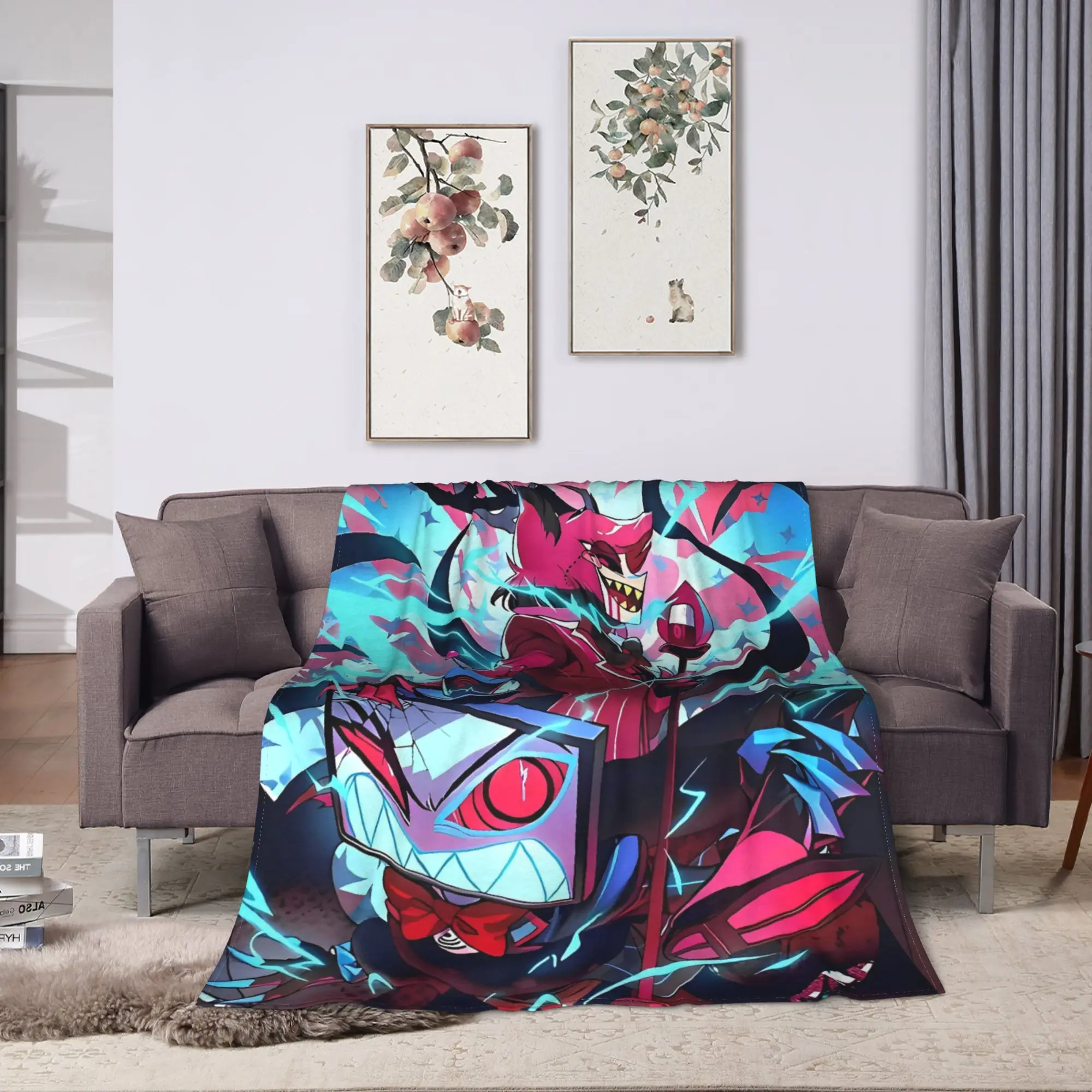 VOX H-Hazbin Hotel Alastor Game Blanket  Travel Flannel Throw Blanket For Couch Chair Soft Warm Custom Quality Bedspread