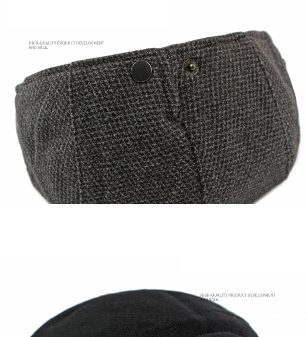 HT4936 Baskenmütze für Männer Frauen Herbst Winter Wolle Baskenmütze Männlich Weiblich Ivy Flache Kappe Vintage Künstler Maler Hut Einstellbare Baskenmütze Kappe – Detail 7