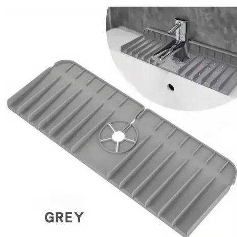 Silicone Faucet Mat Kitchen Sink Splash Guard Dish Soap And Sponge Holder Countertop Drying Pad for Bathroom