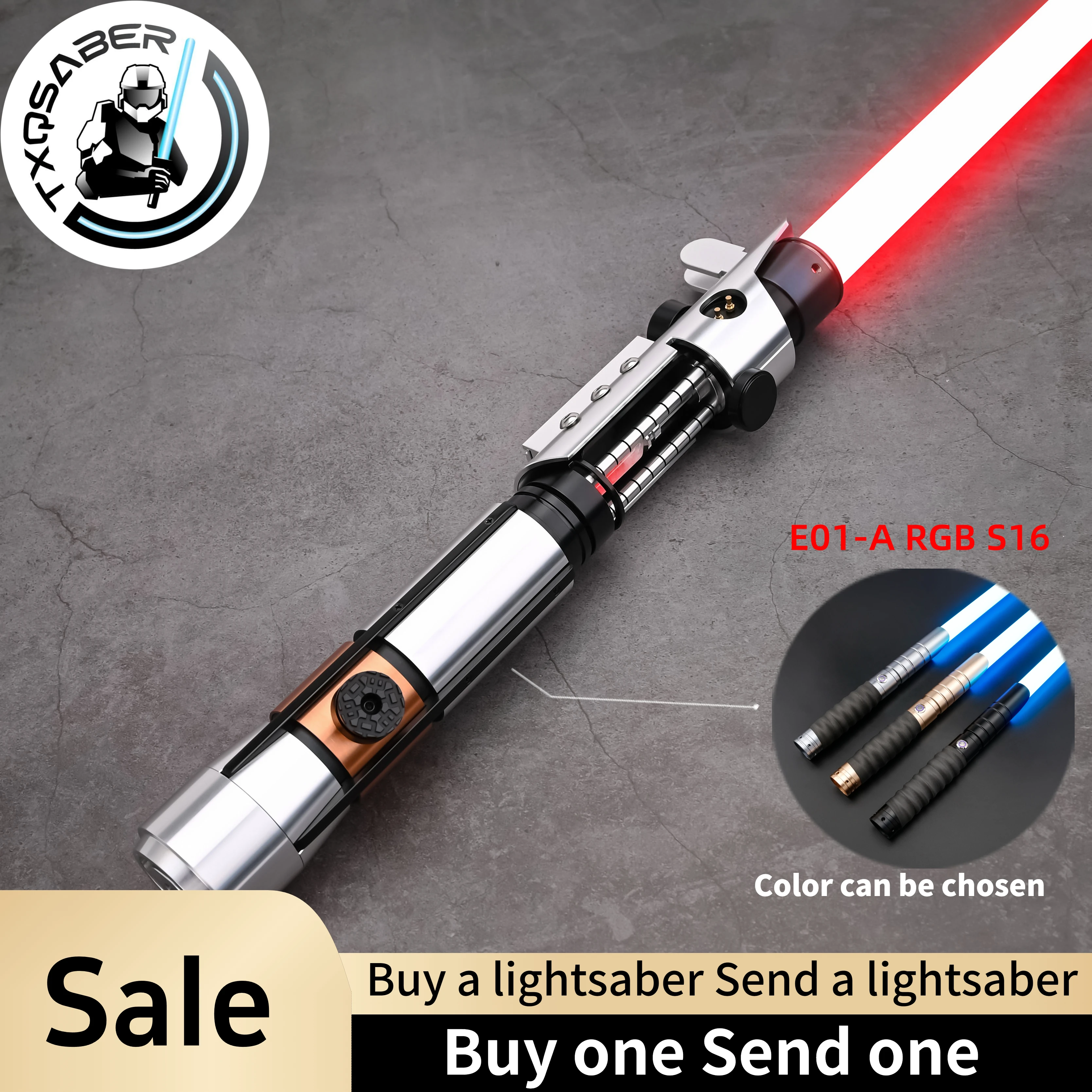 TXQSABER Replica Lightsaber Starkiller SK1 SDRGB Pixel Light Sword FOC Smooth Swing Blaster Metal Hilt Laser Sword Toy for Adult