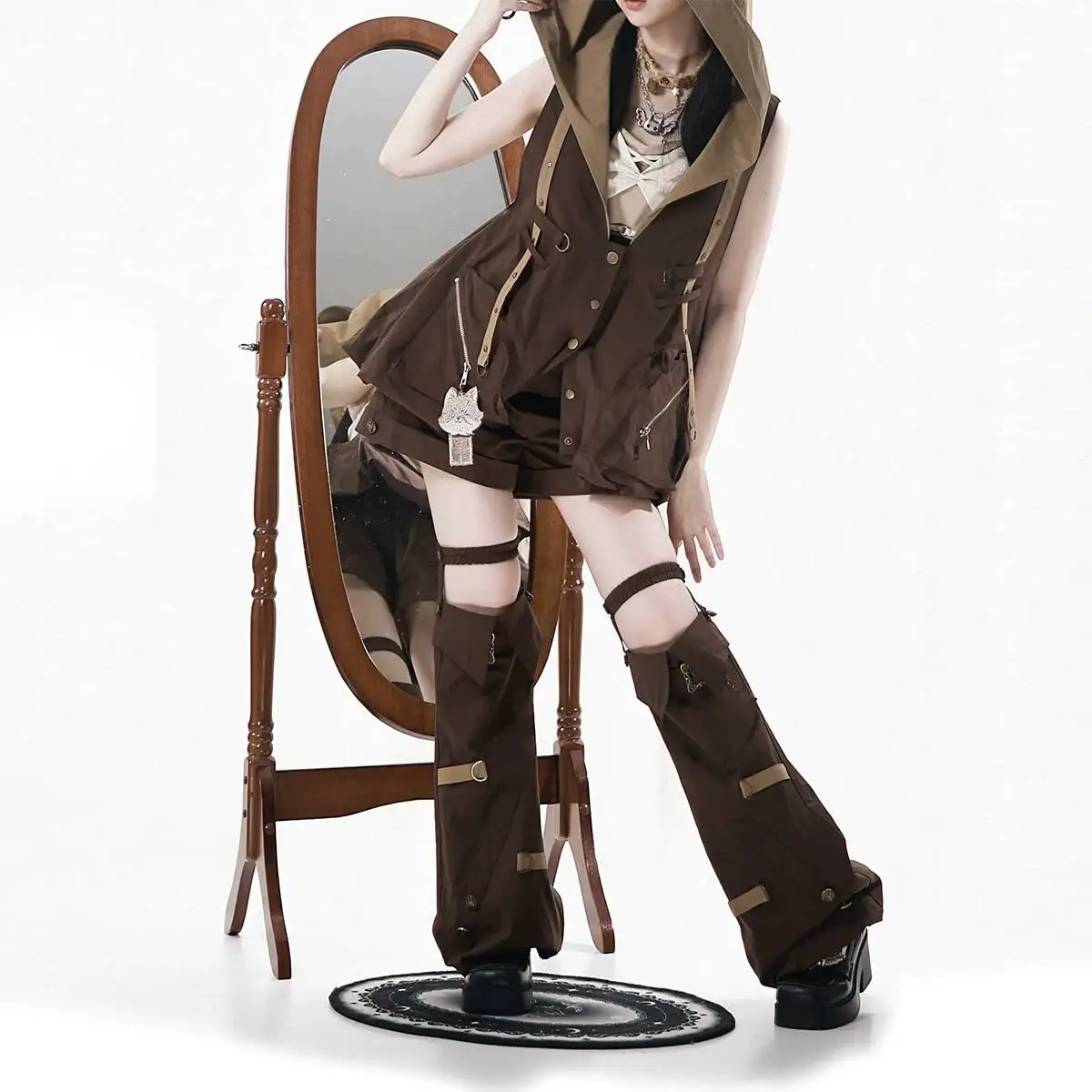 New Off Road Fox Trail Cyber Cyberpunk Lolita Lolita Fiesta Carnival Halloween Cos Cosplay Underwear Shorts Coat Trouser Leg