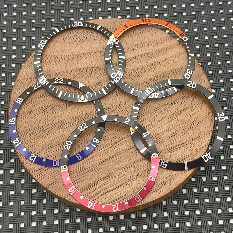 36.5mmx30.7mm Aluminium Curved Retro Watch Bezel Insert Ring Fits Vintage Submariner For Mod NH35 NH36 Watch Case Bezel Insert