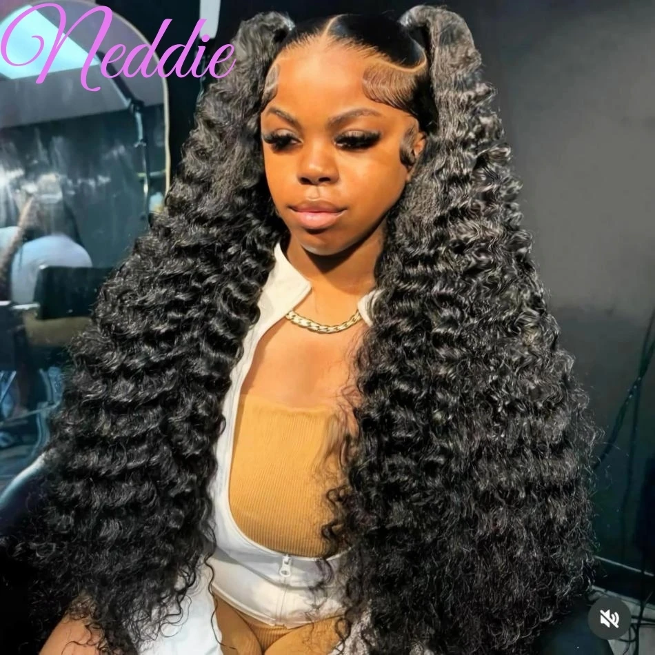 Water Wave Lace Frontal Wig 13X4 13x6 Hd Lace Front Wigs 30 32 Inch Curly Wigs Human Hair Brazilian Preplucked For Women