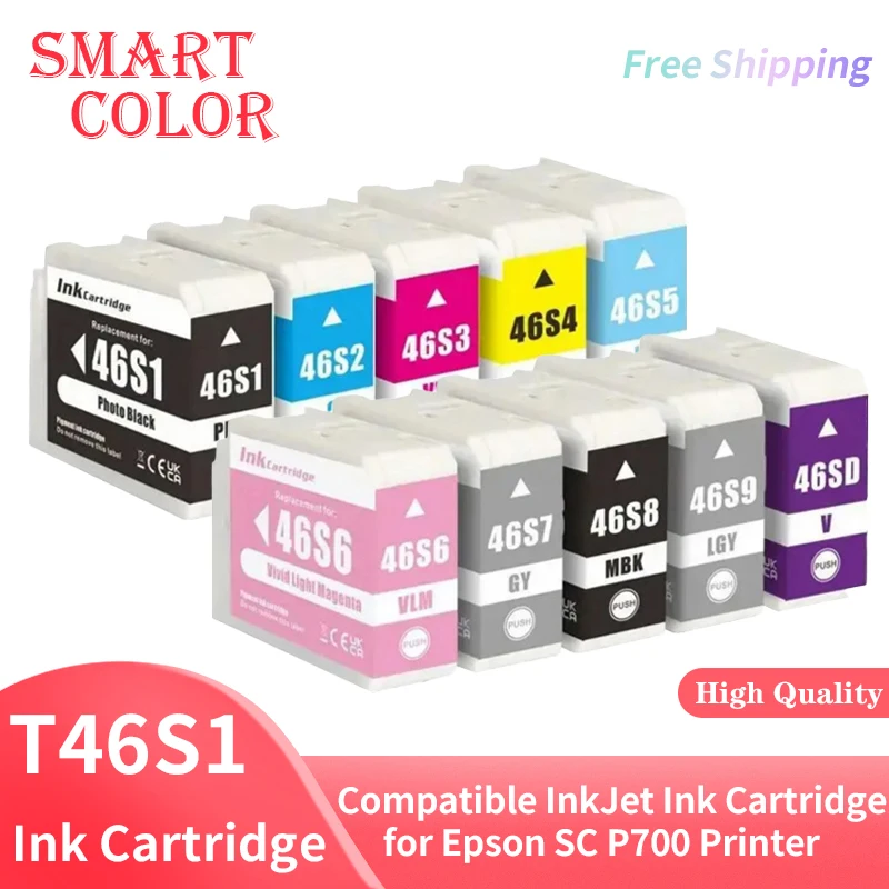 

T46S T46S1 T46S2 T46S3 T46S4 T46S5 T46S8 T46SD Premium Color Compatible Stable Chip Ink Cartridge for Epson SC P700 Printer