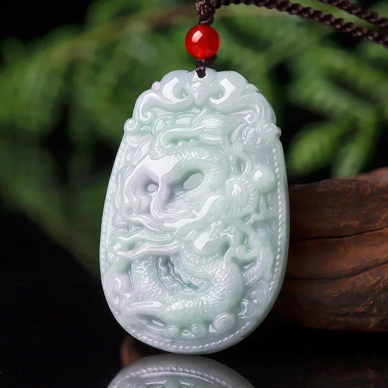 Natural Light Green Jade Twelve Zodiac Pendant Charm Jewelry Fashion Hand-Carved Necklace Men Women Luck Amulet with Chain Gift