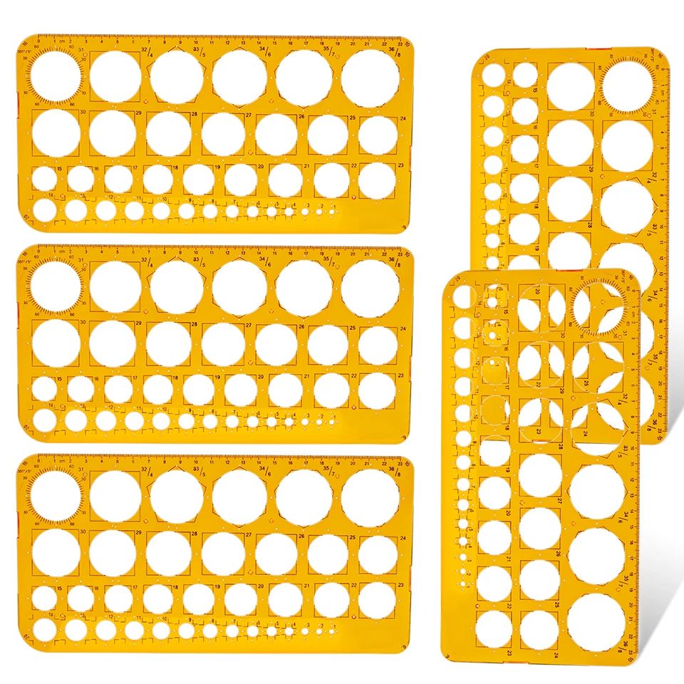 

Fniiva 5/10PC Round Template Ruler Stencil Measuring Tool Soft Circle Geometric Drawing Measuring Tool for Drafting Architecture