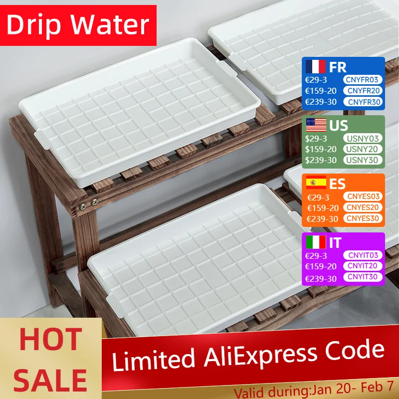 Meshpot Square Plastic Basin Tray Water Receiving Tray Plant Saucer Drip Trays for pots Window Sills and Window Shelf