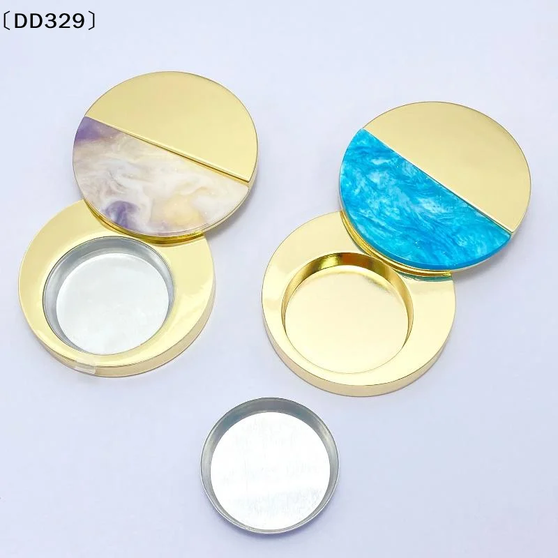 Zinc Alloy Solid Perfume Container Sliding Lid Balm Box Mini Refillable Metal Makeup Case〔DD329〕