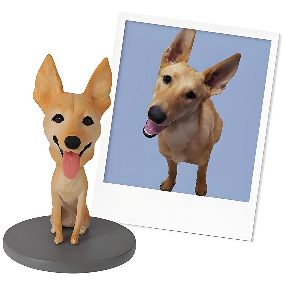 Custom Pet Bobblehead, Personalized Dog Figurine, Photo to 3D Statue, Handmade Personalized Gift For Desk Decoration Cake Topper