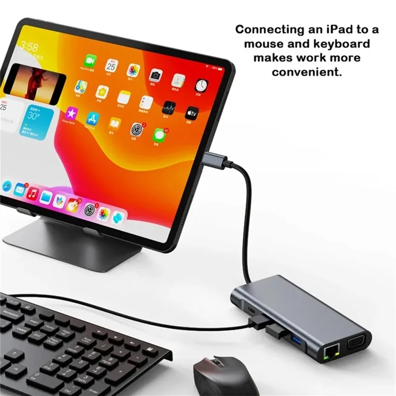 11 in 1 Type C Hub 4K 30Hz USB C to HDMI-compatible USB 3.1 Adapter Converter Docking Station Splitter for MacBook Pro Air image 3