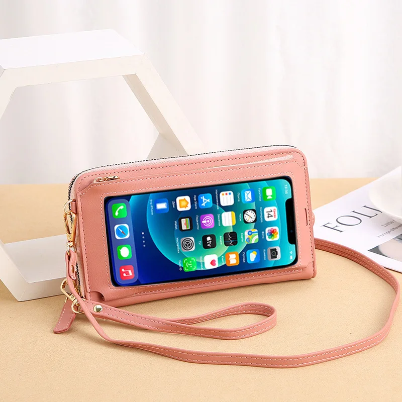 

Chic Women's Crossbody Phone Bag,.The Minimalist Crossbody Phone Purse: A Touchscreen-Ready, All-in-One Wallet & Key Pouch.