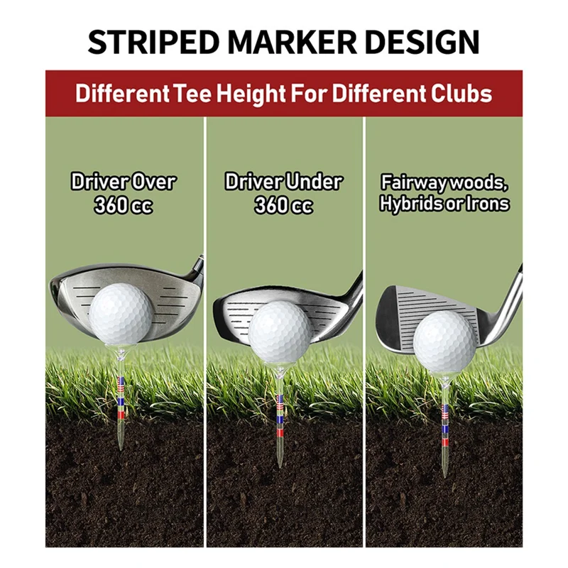 AEF5-Golf Tees، تي شيرتات جولف 3 1/4 بوصة، تي شيرتات جولف بلاستيكية تقلل، تي شيرتات جولف كبيرة مع كوب كبير وإكسسوارات الجولف للرجال 50 عبوة