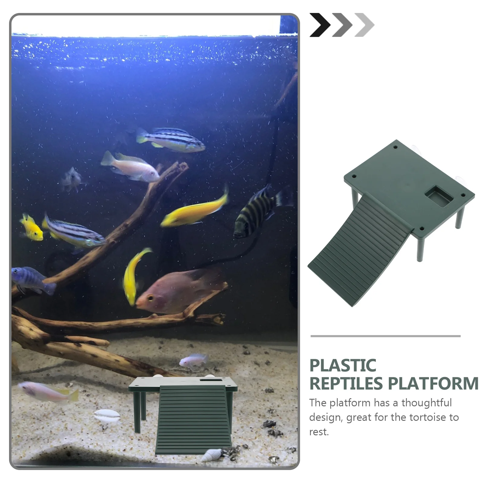 

Turtle Terrace Resting Basking Platform Large Reptile Tank Climbing Table Decoration Glass