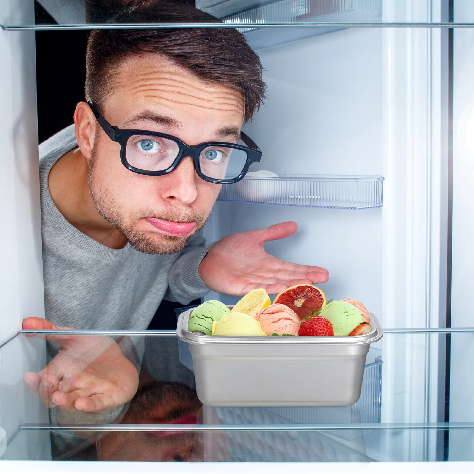 

Household Ice Cream Box Sealed Storage No Odor Long-Term Preservation Multi-Function Freezer Container Fridge Supply