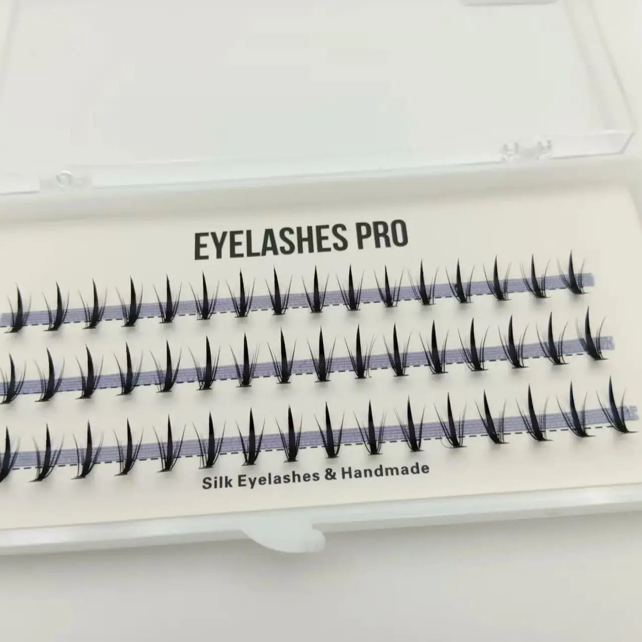 MU002 Hand Made Eyelash Extension Segmented Flase Lashes Dramatic Lash Bundles Soft Ribbon Strip Eyelashes Makeup Lashes