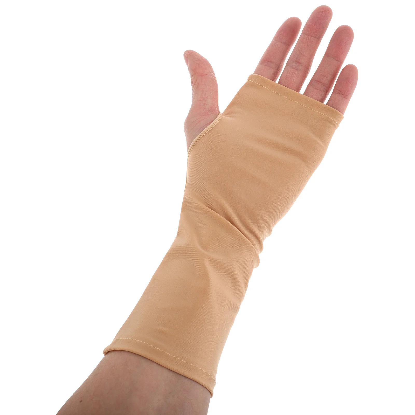 زوج واحد من أكمام الذراع الطويلة للنساء من قماش التبريد المسامي للحماية من الأشعة فوق البنفسجية للرياضات الخارجية والقيادة والمشي لمسافات طويلة بشكل مريح