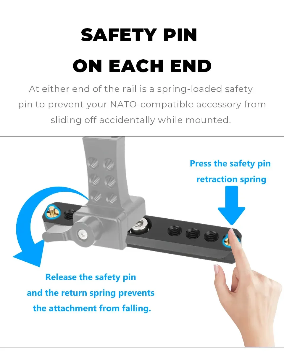 Быстросъемная защитная направляющая НАТО с 1/4 дюйма ARRI-стилем, анти-закручивающим винтом Mout, направляющая Nato для камеры Sony, аксессуары для Canon