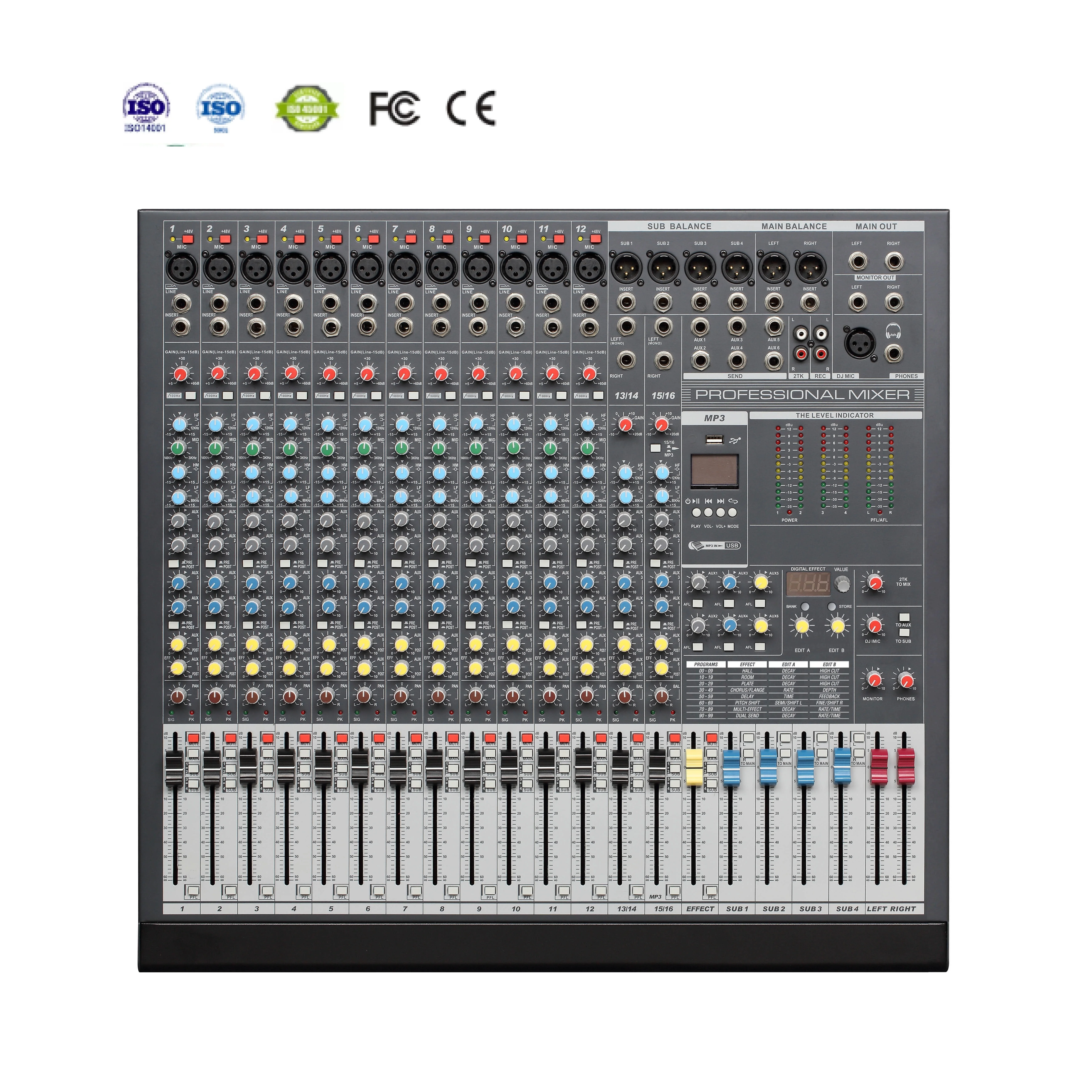 

HUAIN 16 Channel Recording Studio Mixing Equipment Dj Audio Console Mixer
