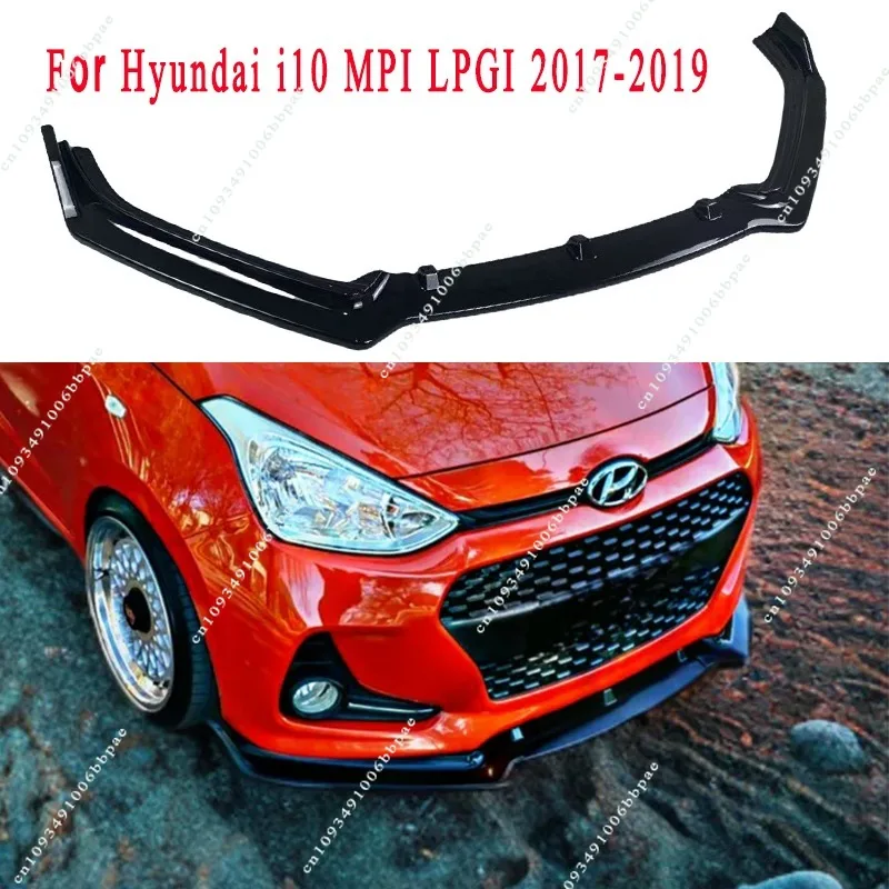 

Car Front Bumper Lip Spoiler Splitter For Hyundai i10 MPI LPGI 2017-2019 Gloss Black Front Bumper Lip Chin Spoiler Bodykit