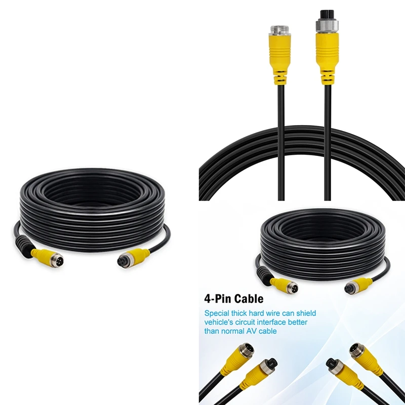 4 Pin Car Video DVR Cable Reversing Aviation Head Car Camera Video Cable Extension Cable Wire For Car Truck