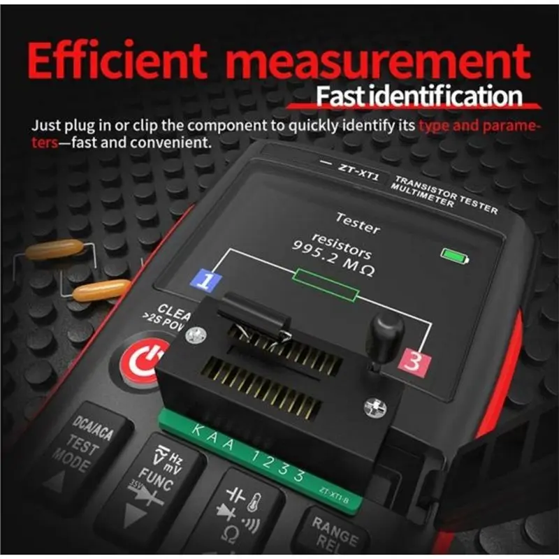 [NEWA64Z!】 Multimeter With Transistor Tester, Resistance, Capacitance, Diode, Frequency, NCV, Recording And Monitoring Data Mode