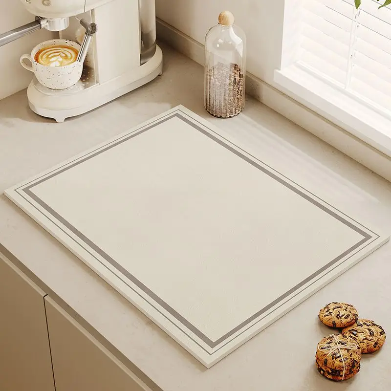 Modern Geometric Tableware Mats Absorbent Quick-Drying Non-Slip Coffee Maker Mats Kitchen Countertop Home Decor Contemporary