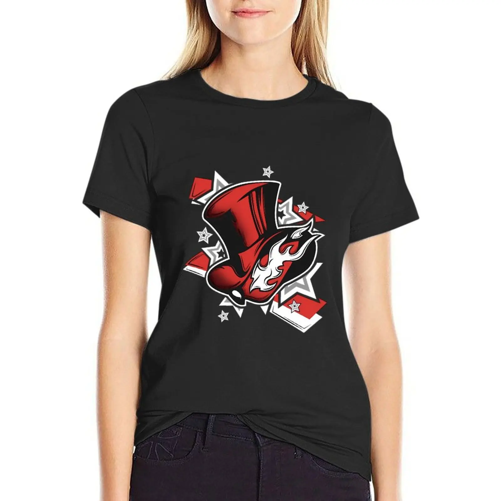 

The Phantom Thieves Logo in Persona 5 Royal T-Shirt summer clothes Blouse animal print shirt for girls black t-shirts for Women