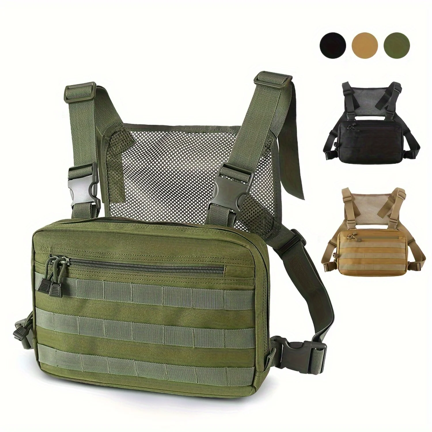 Multi-functional Breathable Mesh Chest Bag for Convenient Outdoor Sports