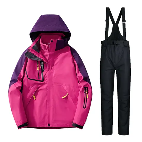 여성용 겨울 스키 세트, 3 in 1 스키 재킷 및 스노우 팬츠, 따뜻한 방수 스키 스노우보드 재킷, 야외 하이킹 캠핑 브랜드 Best5