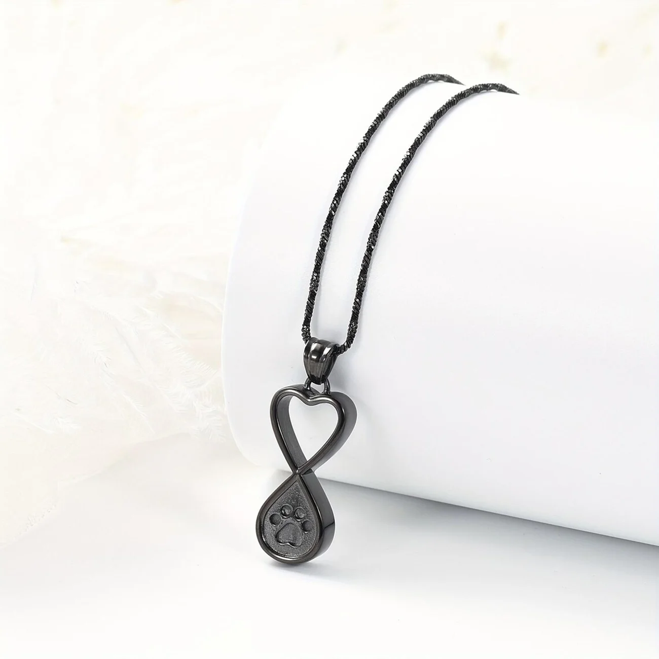 Infinity Love Pfotenabdruck Urnen-Schmuck für die Asche von Hund/Katze, Gedenk-Andenken, Urnen-Halskette, Anhänger, Gedenkstahl-Schmuck – Detail 9