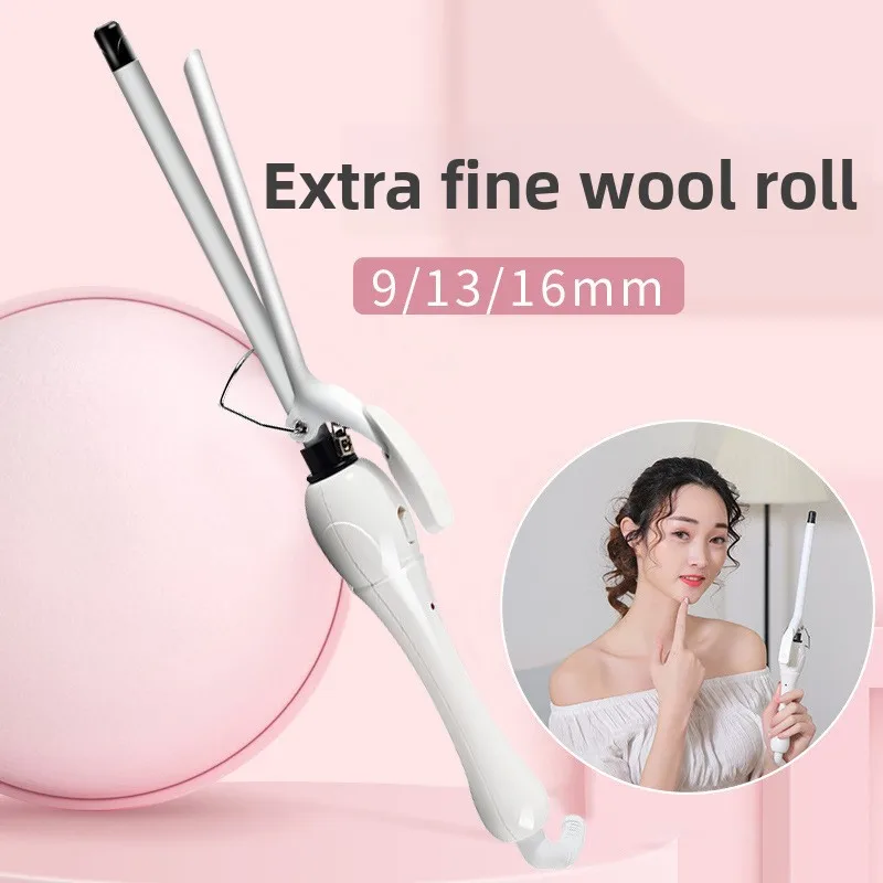 Mini Ultra-thin Curling Wand, Portable Small Barrel Curler for Wool Curls