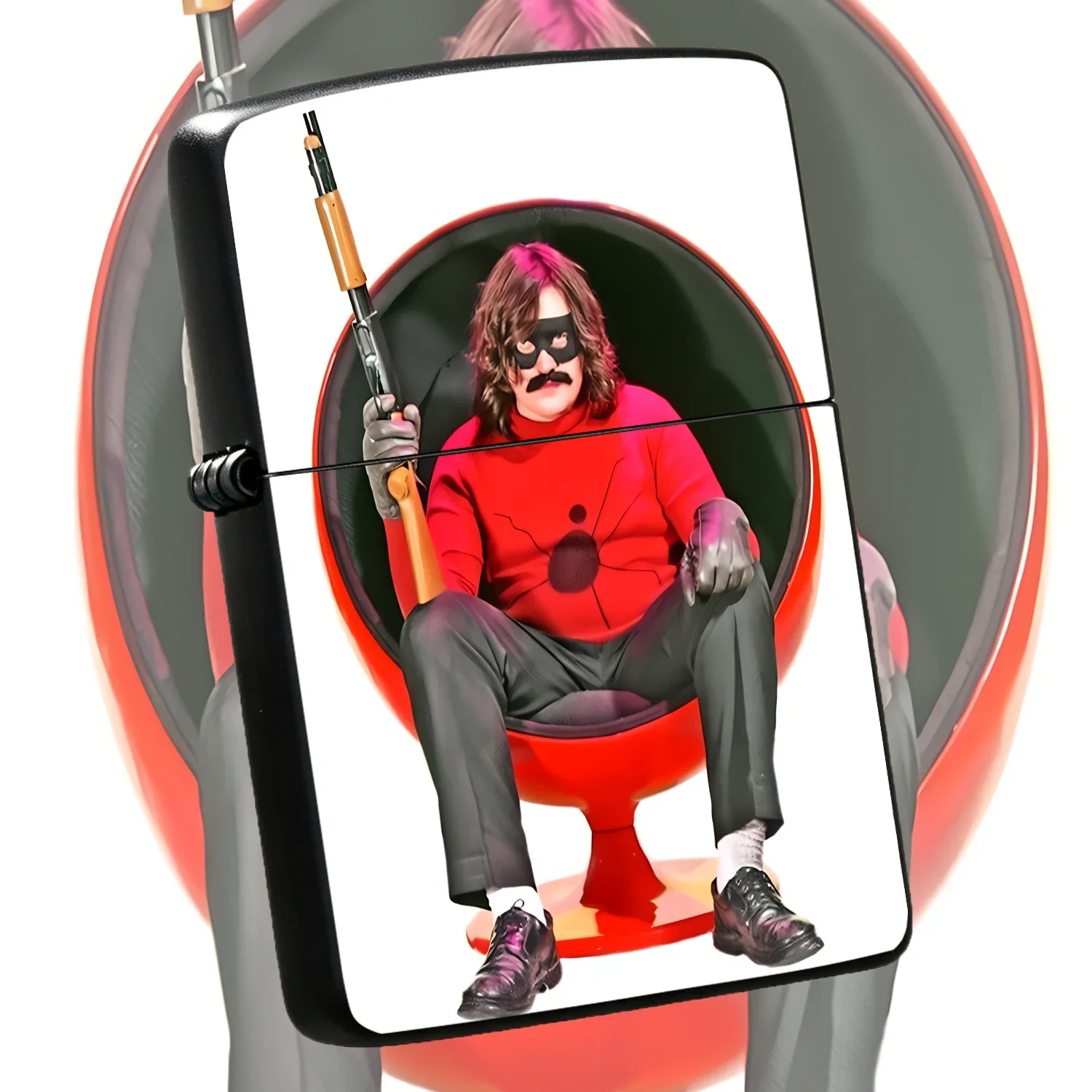 Creative Heroic Themed Lighter, Fun Masked Hero With Print, Stylish Portable Ignition Tool For Daily Multi-Scene Use, Unique Decorative Practical Gift For Gifting, Eye-Catching Novelty Desktop Accessory Interesting And Humorous Lighters