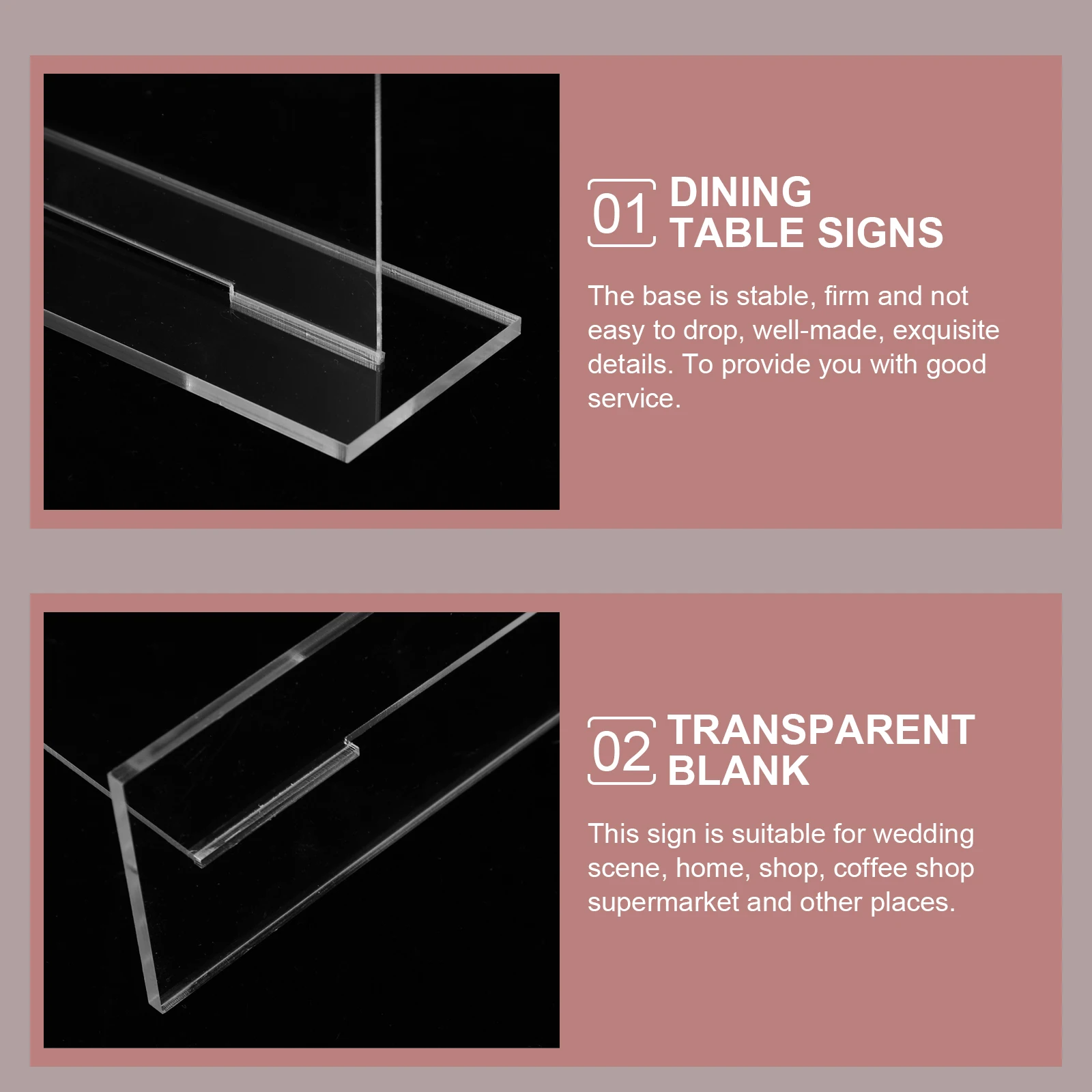 

5pcs Transparent Acrylic Wedding Table Signs Blank Holder Numbers Party DIY 12 7x17 8cm Seating Stand Display Practical
