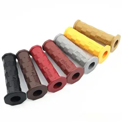 Universal 7/8 22mm Soft Rubber Moto Handlebar Retro Brown Black Blue Part Motorbike Hand Grip Bar Gel Motorcycle Grip Cafe Racer