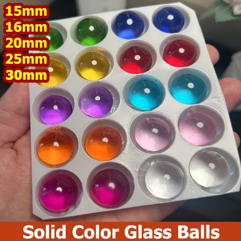 1-10pc 15/16/20/25/30mm Pretty Solid Color Glass Balls Crystal Ball Red/Blue/Black/Green/Pink/Yellow/Purple/Clear Fish Tank Ball