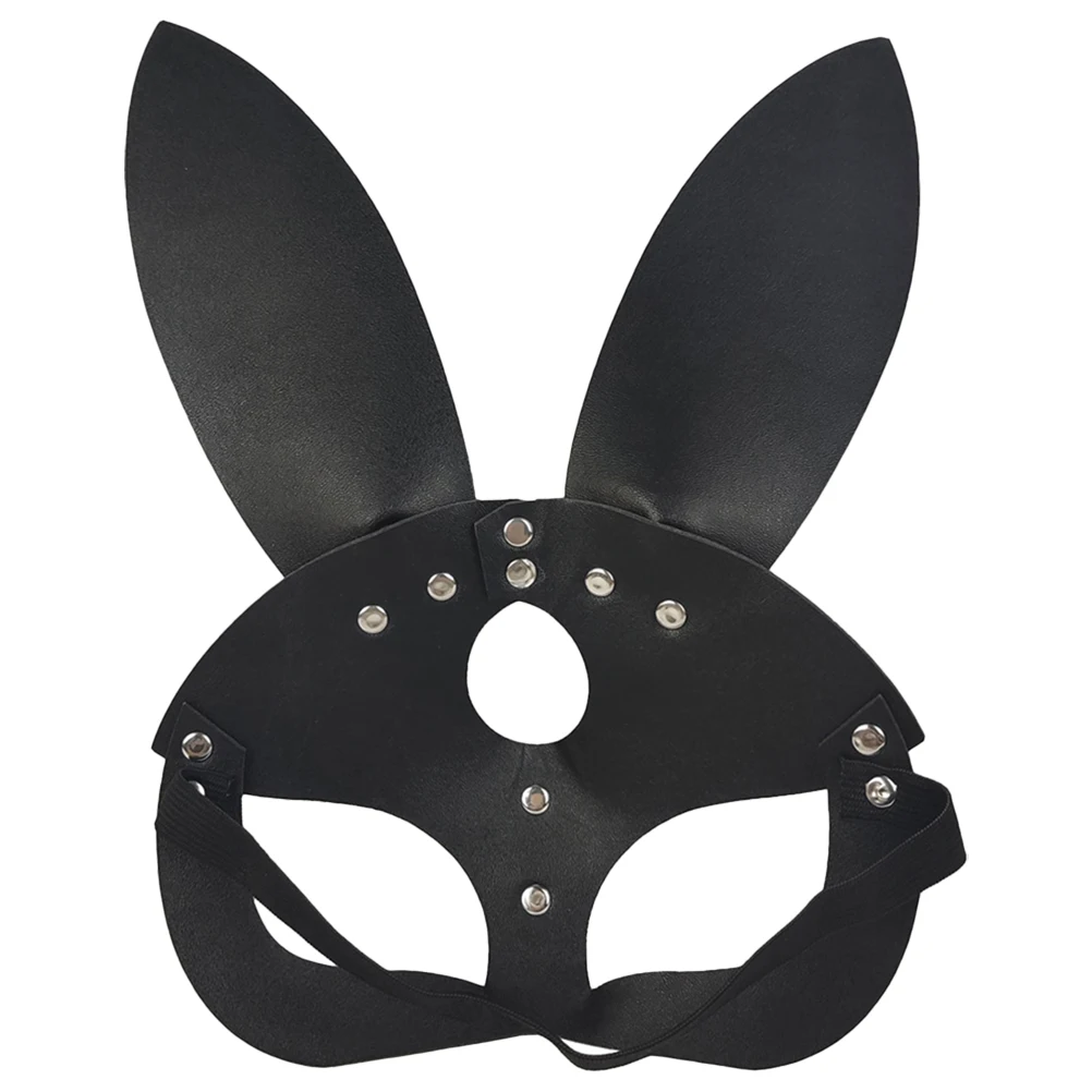 

PU Mask for Women Masquerade Halloween Party Festival Face Prop Gift Rabbit Earmuffs Eye Mask