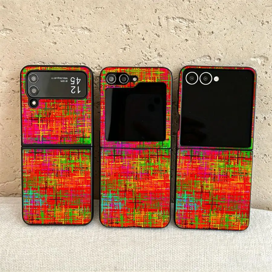 Abstract Geometric Back Phone Cover Funda Case for Samsung Galaxy Flip6 Z Flip 7 6 5 4 3 Flip7 FE Flip3 Flip4 Flip5