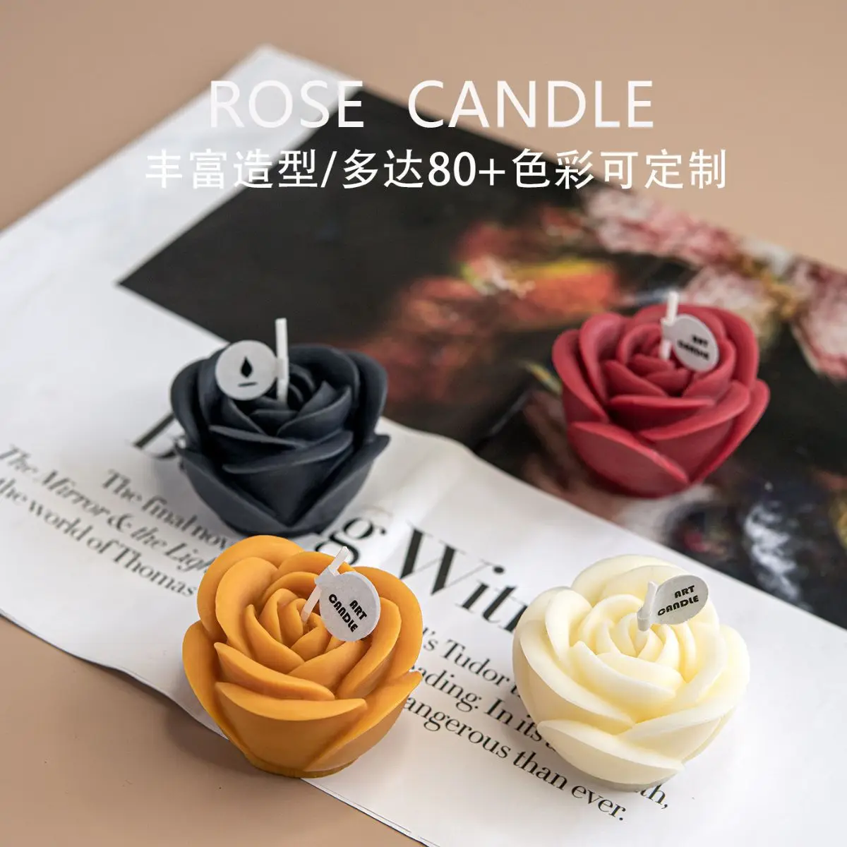 Guest Gift Candles Rose Scented Aromatic Candles Personalized Wedding Favour Flower Aromatic Decorative Candles Home Decors