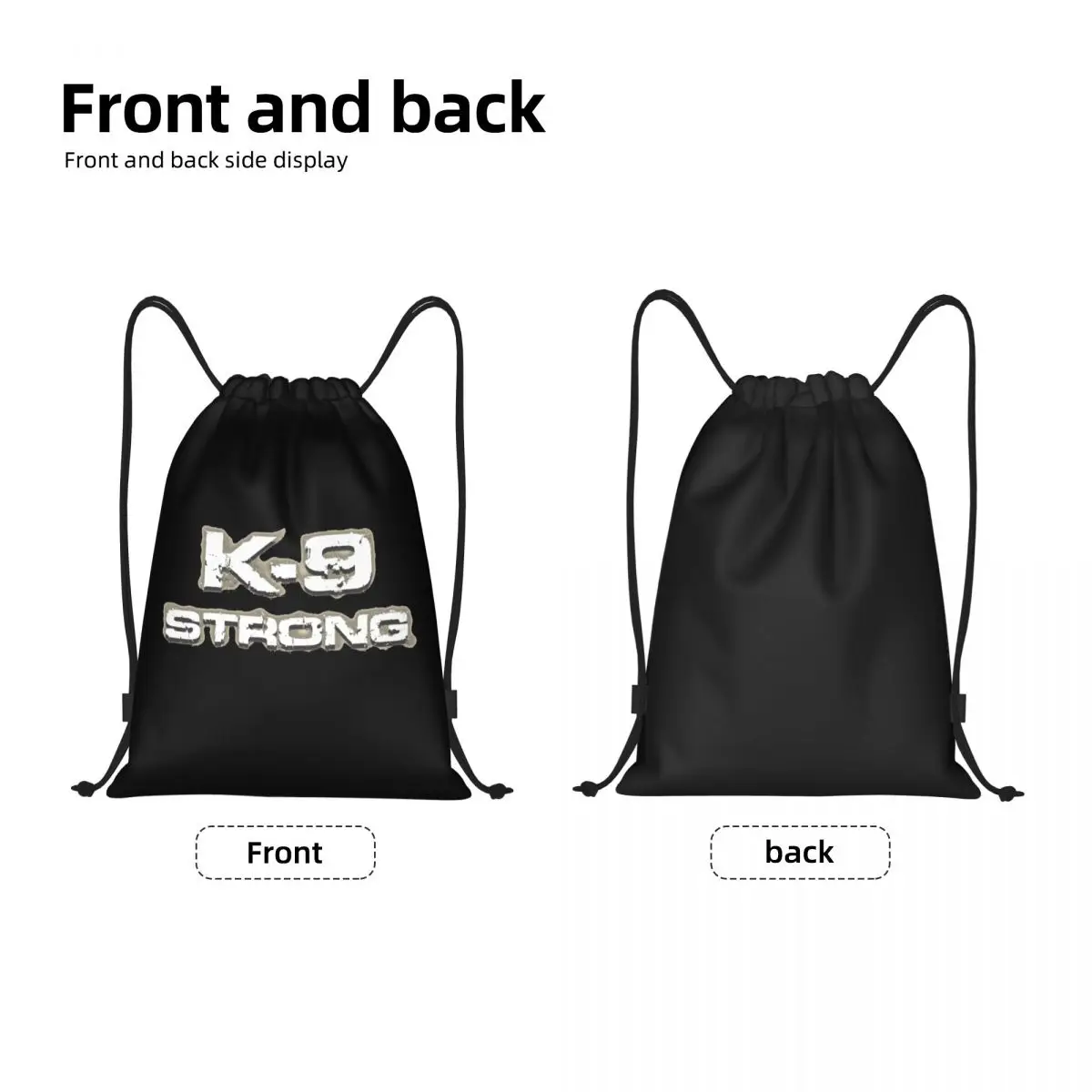 Custom K9 Strong NPDF Drawstring Bags Women Men Lightweight Sports Gym Storage Backpack