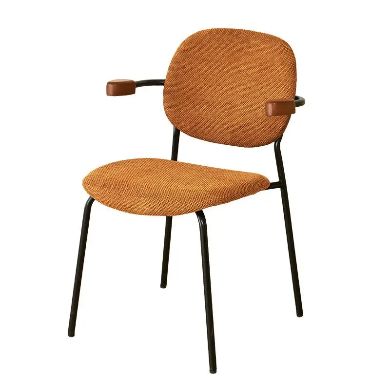 Nordic comfortable sedentary, with backrest, ergonomic, modern minimalism, soft bag creative armrest dining chair