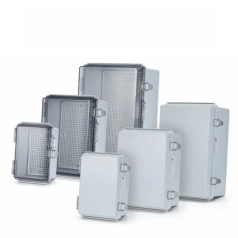 IP67 Waterproof Gray/Transparent Cover Enclosure Juction Box ABS Plastic Outdoor Electronic Instrument Hinge Case