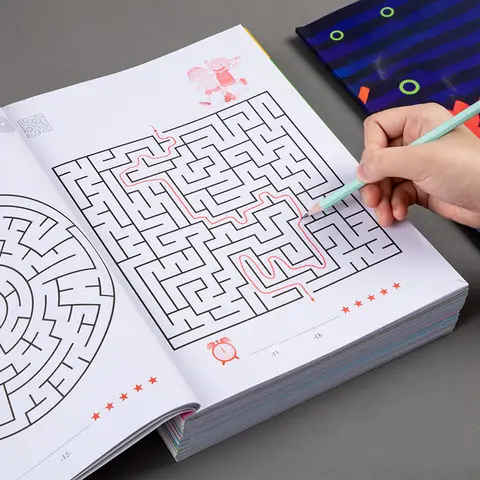 Bilashmart Children's Maze Game Book Student Concentration Training Intellectual Development Educational Early Learning Toys Kids Gifts