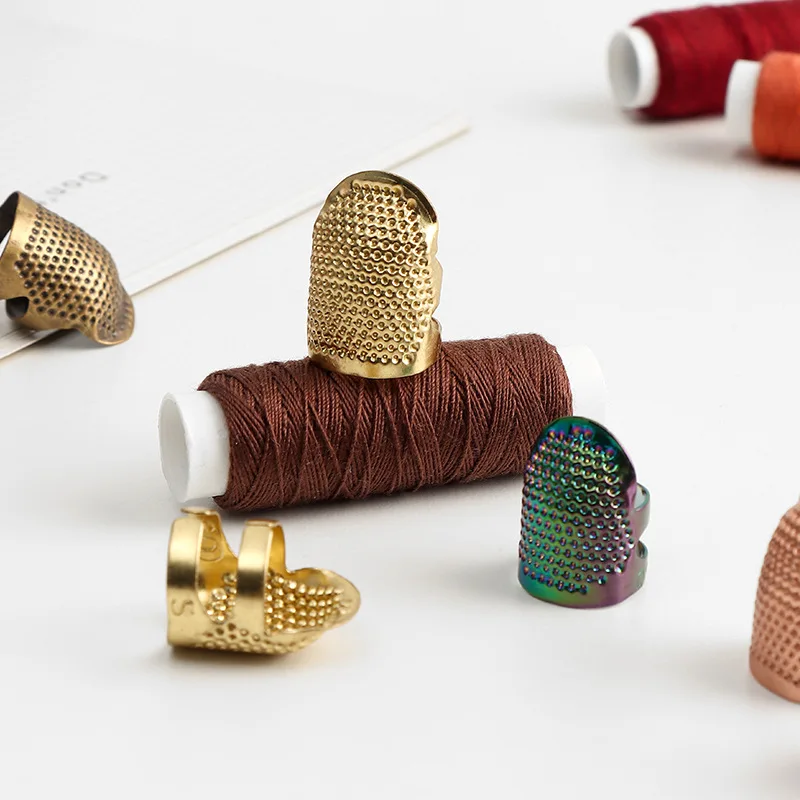 

Adjustable Sewing Thimble Finger Protection Cover Needle Guard Ring Embroidery Craft Tailoring Tools for Hand Stitching