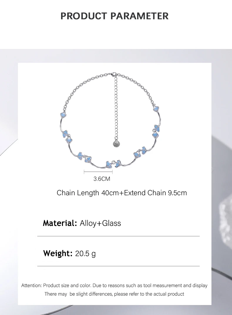 Eetit stilvolle exklusive Design blau Glas unregelmäßigen Ketten kragen Halskette charmante Zink legierung Frauen Schmuck Bijoux Geschenk neu