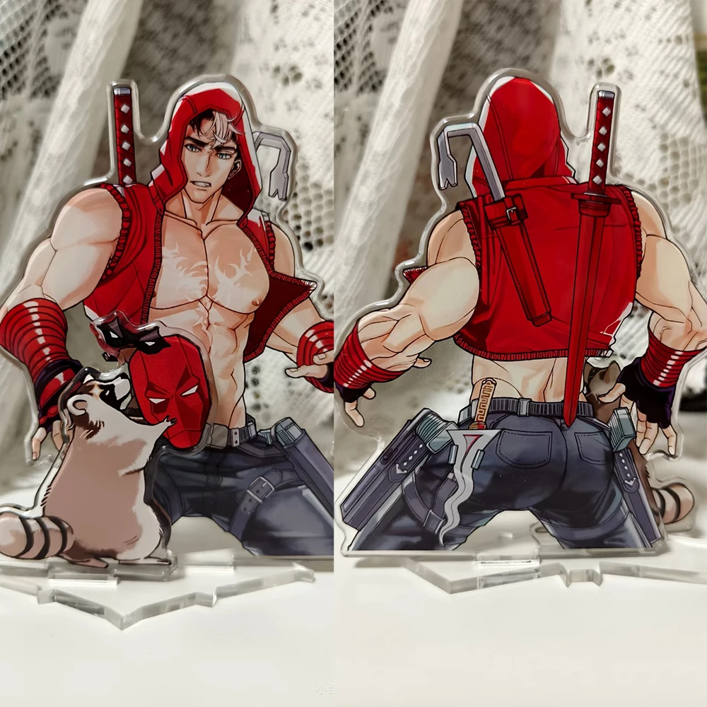 

Anime Red Hood Cosplay Acrylic Stand Jason Todd Cartoon Funny Figure Standing Plates Collection Desk Decoration Ornament