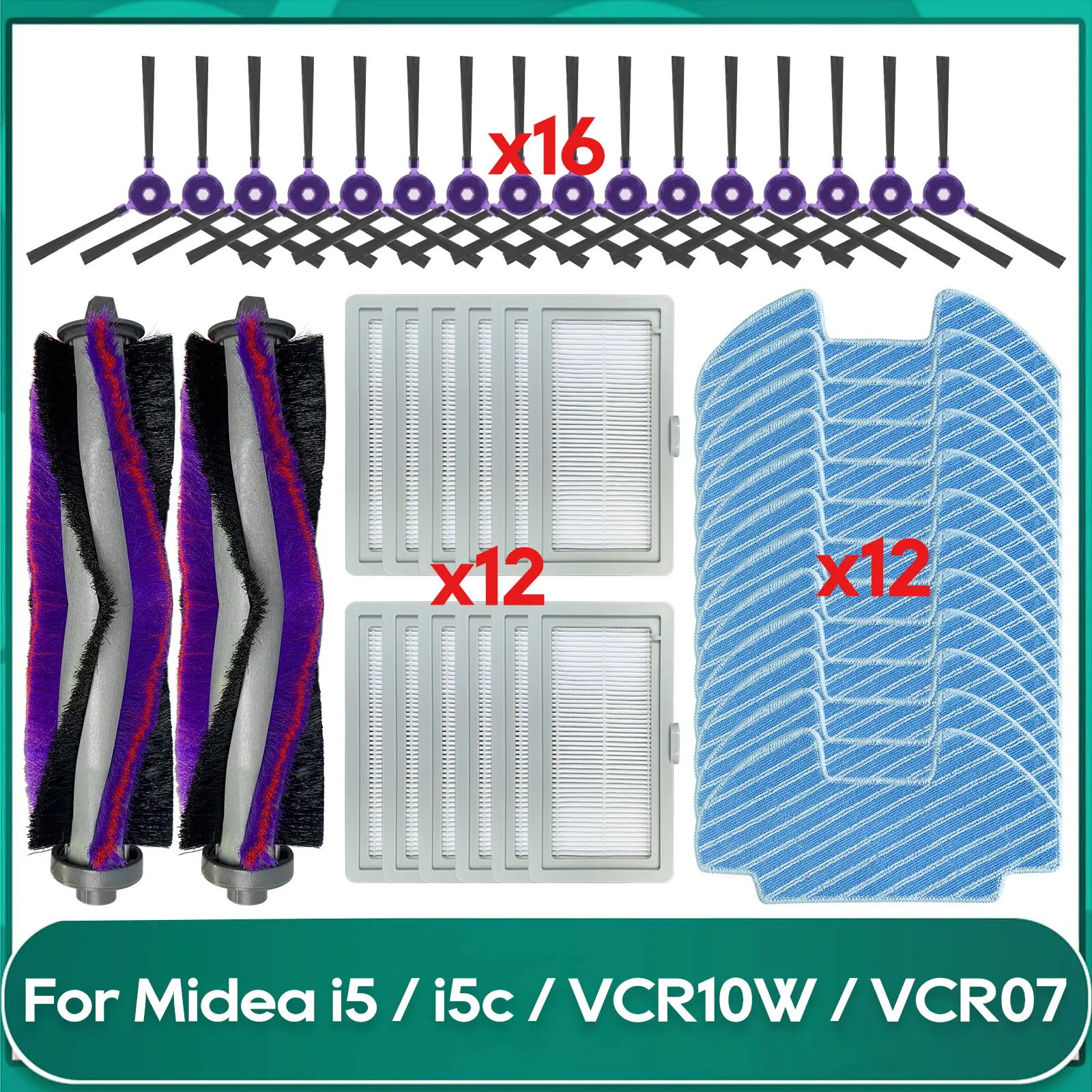 

Запчасти для робота-пылесоса Midea i5 / i5c / VCR07 / VCR08/MR09, боковая щетка, фильтр НЕРА, тряпка, Швабра, аксессуары