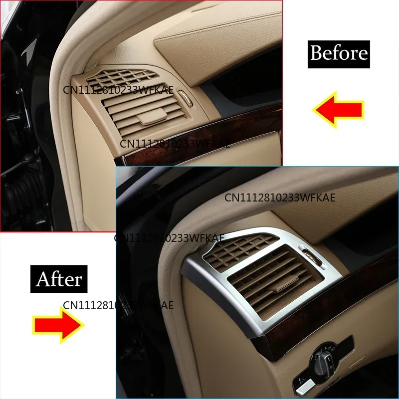 For Mercedes Benz S Class W221 2008-2013 Car Dashboard Side Air Outlet Panel Frame Trim Cover ABS Carbon Fiber Accessories
